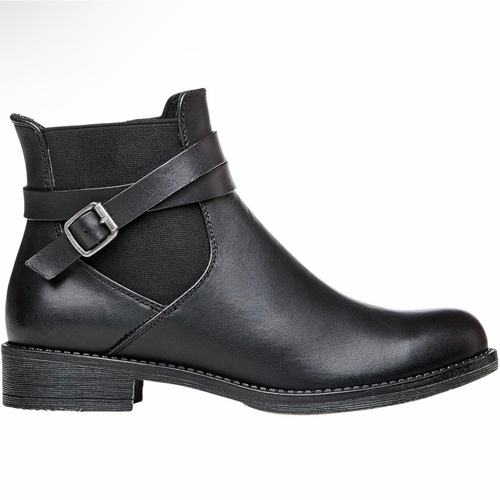 Propet Tatum Womens Black Leather Ankle Bootie Wide Width 6.5 X 2E WFX025L
